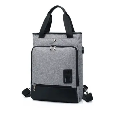 (Grey) 35L Large Capacity Backpack USB Charging Fashion Outdoors Travel Laptop Bag