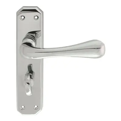 PAIR Heavy Duty Lever on Angular Bathroom Backplate x 40mm Polished Chrome