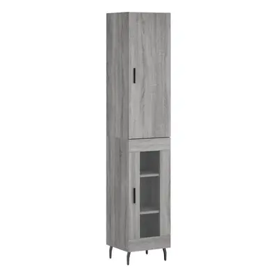 (grey sonoma, glass door) vidaXL Highboard Sideboard Cupboard Side Board Storage Cabinet Enginee