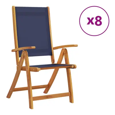 (blue, pcs) vidaXL Folding Garden Chairs Dining Chair Solid Wood Acacia and Textilene