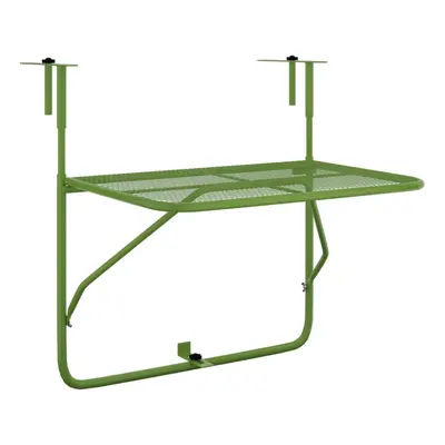 (green) vidaXL Balcony Table Steel Patio Folding Side Hanging Table Multi Colours