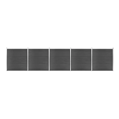 Fence Panel Set WPC 872x186 cm Black