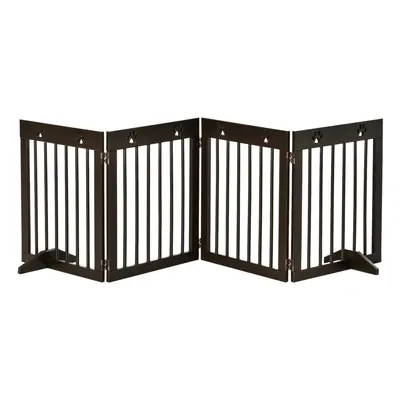 PawHut Pet Gate Panel Wooden Dog Barrier Folding Fence w/ Support Feet