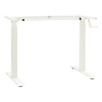 vidaXL Manual Height Adjustable Standing Desk Frame Hand Crank White Riser