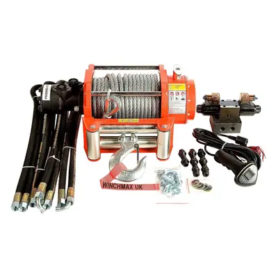 15,000lb Hydraulic Winch. 25m x 12mm Steel Rope. 24V System.