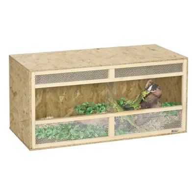 PawHut Reptile Terrarium, Climbing Pet Container w/ Transparent Sliding Doors