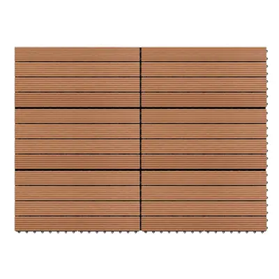 vidaXL 6x WPC Tiles Brown Decking Pool Interlocking Floor Bathrooms Pool Spa