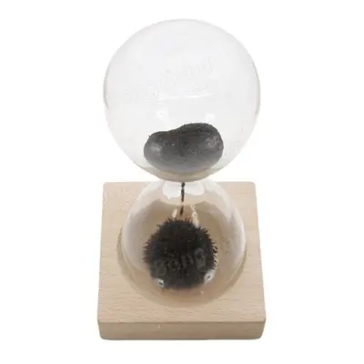 Iron Powder Magnet Hourglass With Wooden Holder Desk Toy