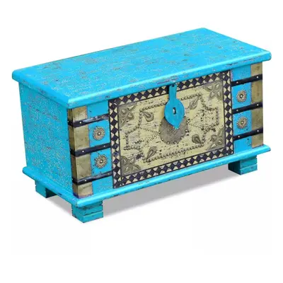 vidaXL Storage Chest Blue Mango Wood 80x40x45cm Oriental Design Cabinet Box