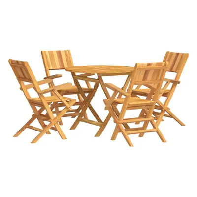 (round, with armrest) vidaXL Garden Dining Set Outdoor Table and Chairs Piece Solid Wood Teak