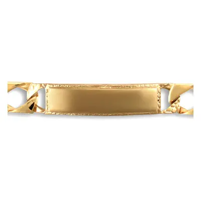 (7.5) Jewelco London Solid 9ct Yellow Gold London Lizard Curb 8mm Gauge Identity ID Bracelet - J