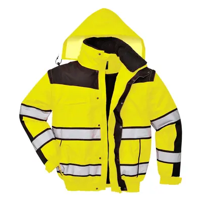 (2XL, Yellow/ Black) Portwest Mens High Visibility Classic All Weather Bomber Jacket