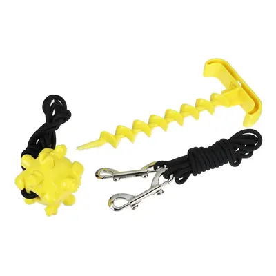 (Yellow) Toys Ball Dog Bite Rope Molar Throwing Tying Up Screw Set