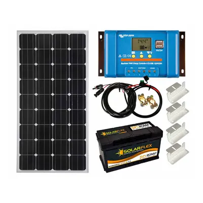 Lowenergie 150w Mono Solar Panel Kit Battery+ Charging Controller PWM-USB ZMount with Mounting B