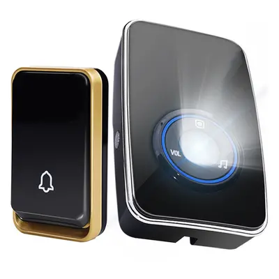 (EU Plug) 433MHZ Wireless Doorbell Self-powered Night Light Household Waterproof Button Receiver