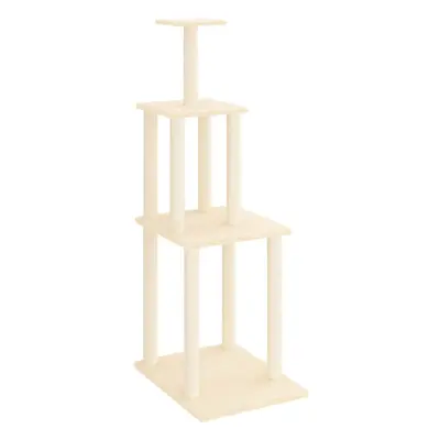 (cream) vidaXL Cat Tree with Sisal Scratching Posts Cat Scratch Tower Climber Light Grey