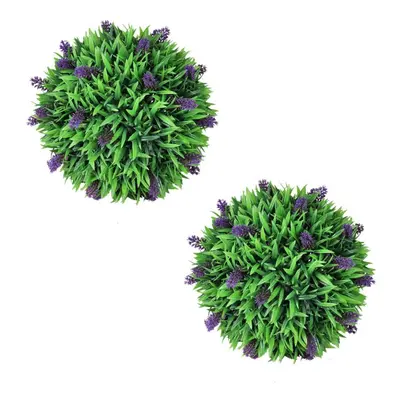 vidaXL 2x Artificial Boxwood Ball with Lavender cm Fake Plant Floral Decor