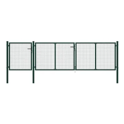 (green, x cm) vidaXL Garden Gate Lawn Fence Door Mesh Patio Outdoor Gate Galvanised Steel