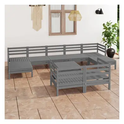 vidaXL Garden Lounge Set Outdoor Lounge Set Piece Grey Solid Wood Pine