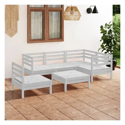 vidaXL Garden Lounge Set Outdoor Sofa Set Couch Piece Solid Pinewood White