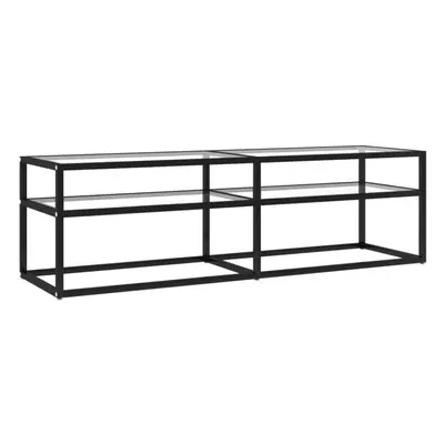 vidaXL TV Cabinet Transparent Tempered Glass Home Stereo Hifi Cabinet TV Stand