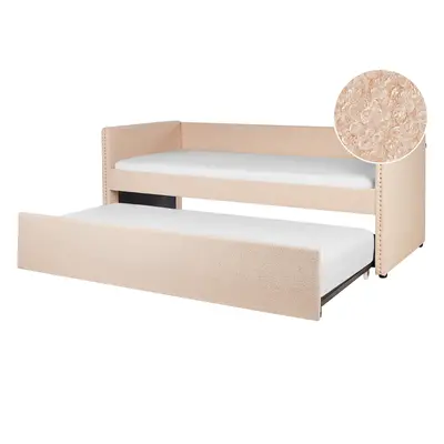 Trundle Bed TROYES x cm (EU Single) Boucle Peach Pink