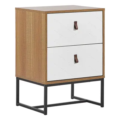 2 Drawer Bedside Table NUEVA Light Wood