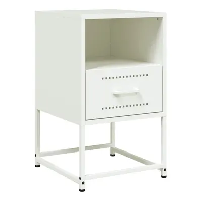 (white, pcs) vidaXL Bedside Cabinet Nightstand Side Table Bed Cabinet Bed Table White Steel