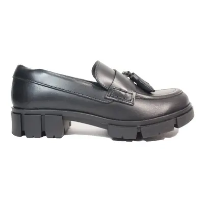 (8 (Adults')) Teala Loafer | Black Leather | Womens Smart Loafers