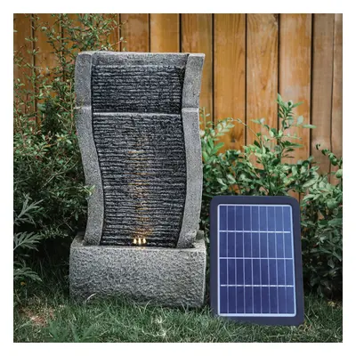 Water Feature Decor Fountain Rockery Solar Powered Garden Outdoor