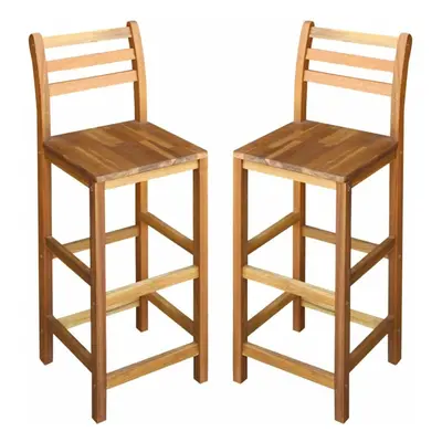 vidaXL 2x Solid Acacia Wood Bar Chairs 42x36x110cm Kitchen Dining Room Seat