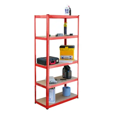 KCT Garage Tier Metal Shelving Storage Shelf Units - Red