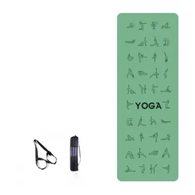 (Green) EVA Yoga Pose Non Slip Carpet Mat With Position Line For Beginner Environmental Fitness 