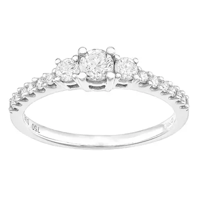 (O) Jewelco London Women 18ct (750) White Diamond Engagement Ring