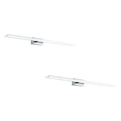 2 PACK Wall Light Colour IP44 Bathroom Chrome Shade White Plastic LED 21W Incl