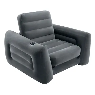 Intex Pull-out Chair Lounge Chair Camping Chair Inflatable Armchair Dark Grey