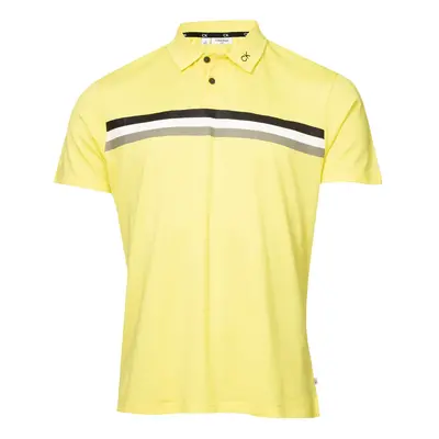 (L, Acid Yellow) Calvin Klein Mens Parker Moisture Wicking Lighweight Golf Polo Shirt