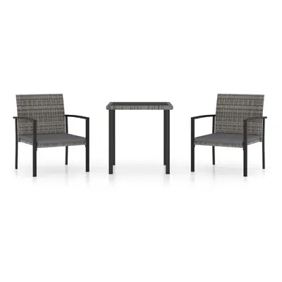 vidaXL Outdoor Dining Set Piece Poly Rattan Grey Table and Chair Furniture