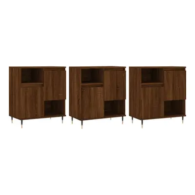 (brown oak, pcs) vidaXL Sideboard Storage Cupboard Side Cabinets pcs White Engineered Wood