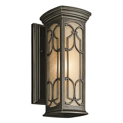 Outdoor IP44 Wall Light Sconce Olde Bronze LED E27 100W Bulb External d01695