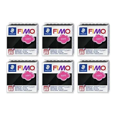 FIMO Soft Polymer Oven Bake Modelling Clay - 57g Blocks - Set of - Black