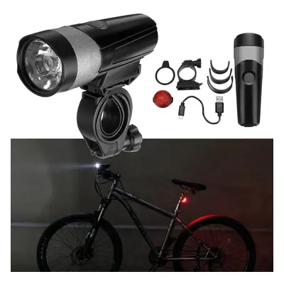 600LM Bicycle Light Cycling Light Bike Light Tail Light Set USB Rechargeable Motorcycle