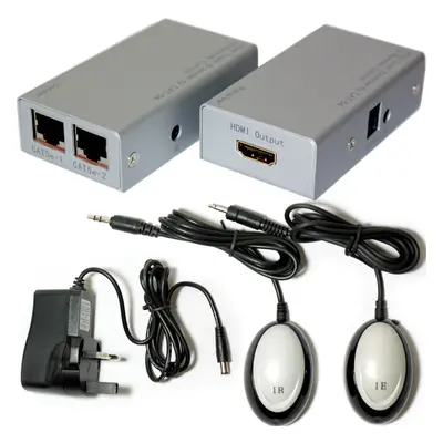 HDMI & IR Control Over CAT5e CAT6 Extender Sender Balun Kit Full HD @ 30m RJ45