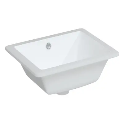 vidaXL Bathroom Sink Wash Basin Countertop Basin White Rectangular Ceramic