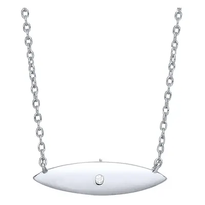 Jewelco London Ladies Sterling Silver Cubic zirconia Mini Surfboard Charm Necklace - GVK232