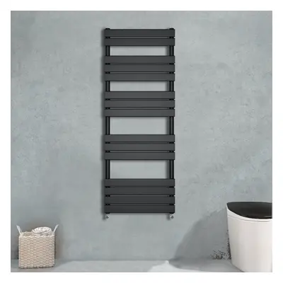 (1600x450mm) WarmeHaus Flat Panel Anthracite Bathroom Heated Towel Rail Ladder Radiator Warmer