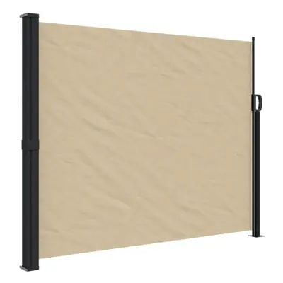 (beige, x cm) vidaXL Retractable Side Awning Outdoor Privacy Screen Balcony Sunshade Shelter