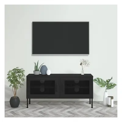 vidaXL TV Cabinet Black Steel Home Stereo Hifi Cabinet Media Unit TV Stands