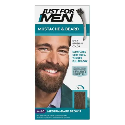 JUST FOR MEN Brush-In Color Gel, Medium-Dark Brown M-40 ea (Pack of 2)