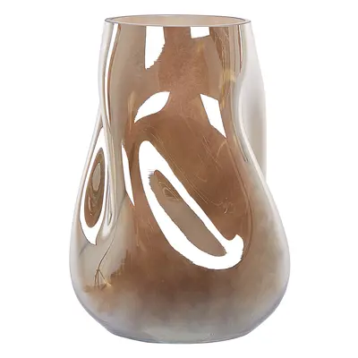 Flower Vase IMEROS Glass Golden Brown